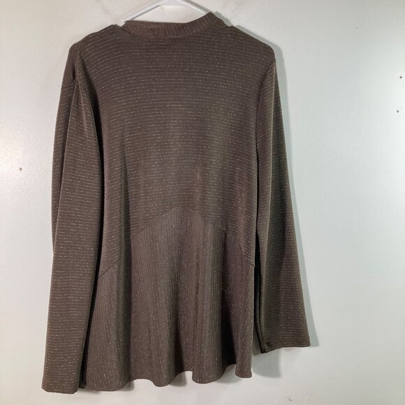 Womens Chicos Travelers Collection Open Cardigan Brown Gold L - Picture 2 of 9